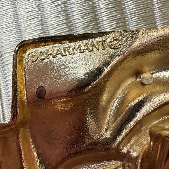 CHARMANT Gold Tone Face Buckle Belt Vintage - Picture 5 of 5